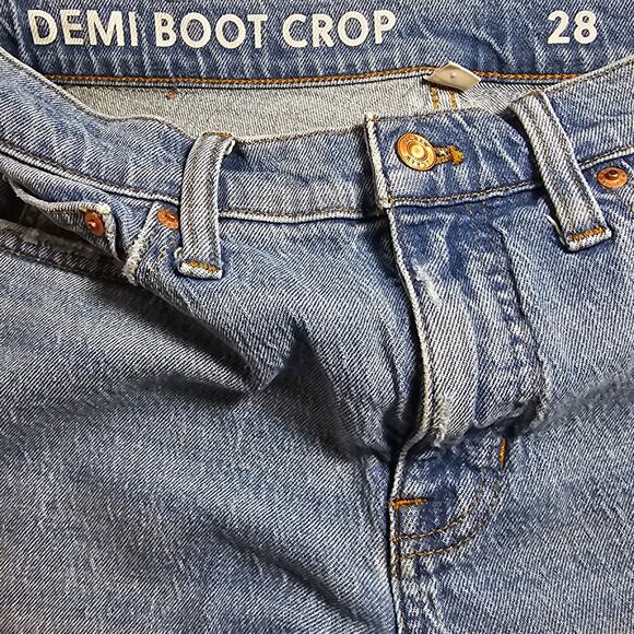 J. Crew Womans size 28 9" Billie Demi Boot Crop Distressed Denim Jeans Mid-Rise - Picture 6 of 10